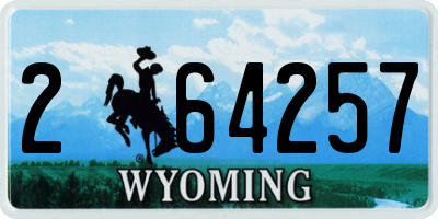 WY license plate 264257