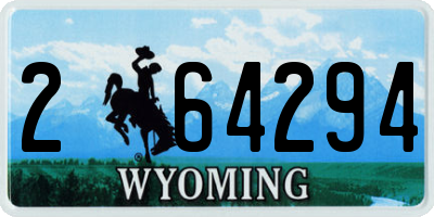 WY license plate 264294