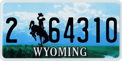 WY license plate 264310
