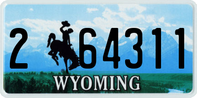 WY license plate 264311