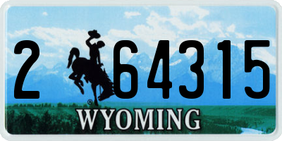 WY license plate 264315