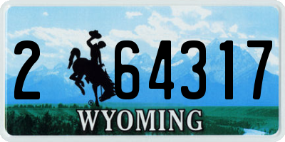 WY license plate 264317