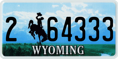 WY license plate 264333
