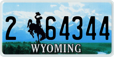 WY license plate 264344