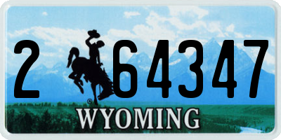 WY license plate 264347