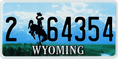 WY license plate 264354