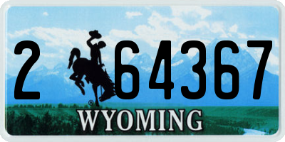 WY license plate 264367