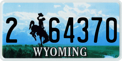 WY license plate 264370