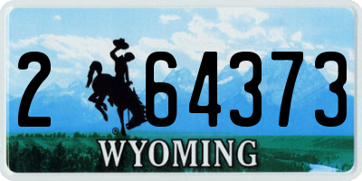WY license plate 264373