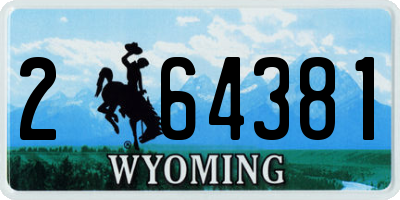 WY license plate 264381