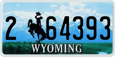 WY license plate 264393