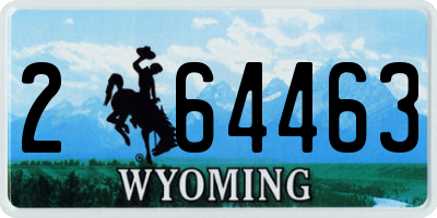 WY license plate 264463