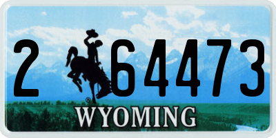 WY license plate 264473