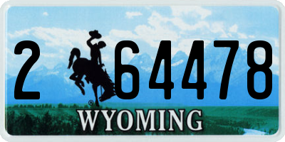 WY license plate 264478