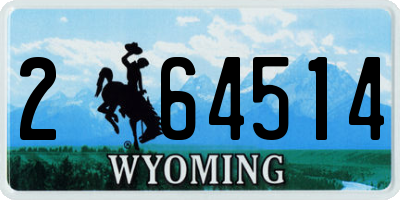 WY license plate 264514