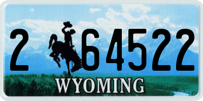 WY license plate 264522