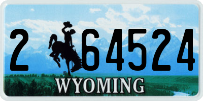 WY license plate 264524