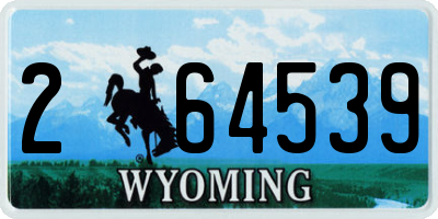 WY license plate 264539
