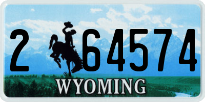 WY license plate 264574