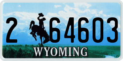 WY license plate 264603