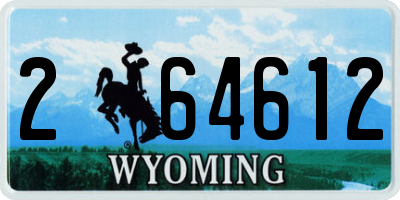WY license plate 264612