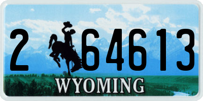 WY license plate 264613