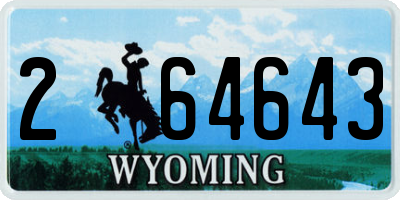 WY license plate 264643