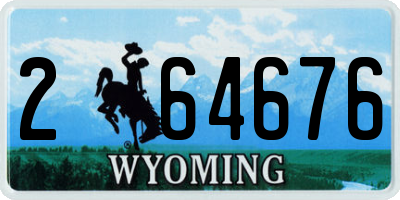WY license plate 264676
