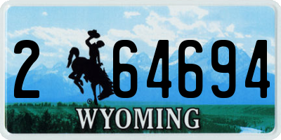 WY license plate 264694