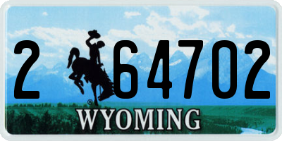 WY license plate 264702