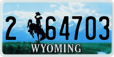 WY license plate 264703