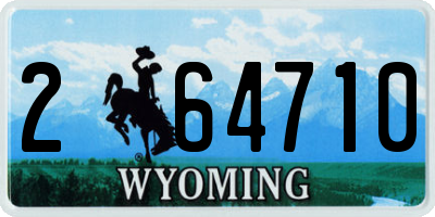 WY license plate 264710