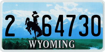 WY license plate 264730
