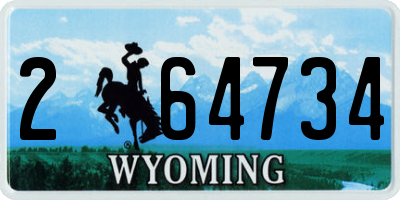 WY license plate 264734