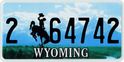 WY license plate 264742