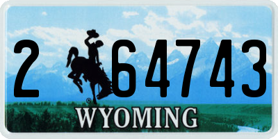 WY license plate 264743