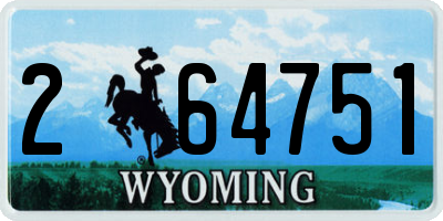 WY license plate 264751