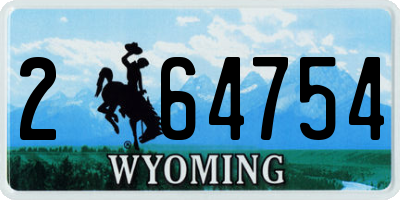 WY license plate 264754