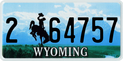 WY license plate 264757