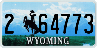 WY license plate 264773