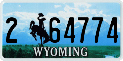 WY license plate 264774