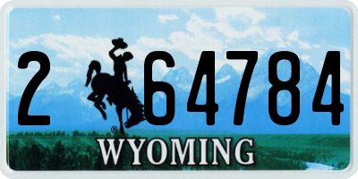 WY license plate 264784