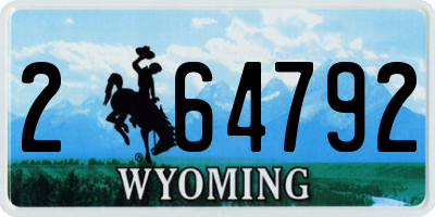 WY license plate 264792