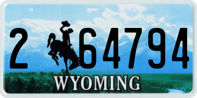 WY license plate 264794