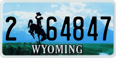 WY license plate 264847