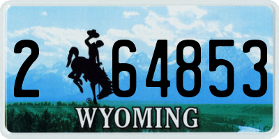 WY license plate 264853