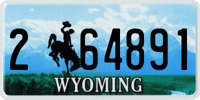 WY license plate 264891