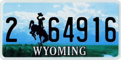 WY license plate 264916