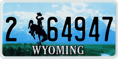 WY license plate 264947
