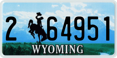 WY license plate 264951